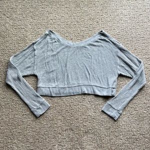 Pacsun Grey Off The Shoulder Cropped Sweater (size M)
